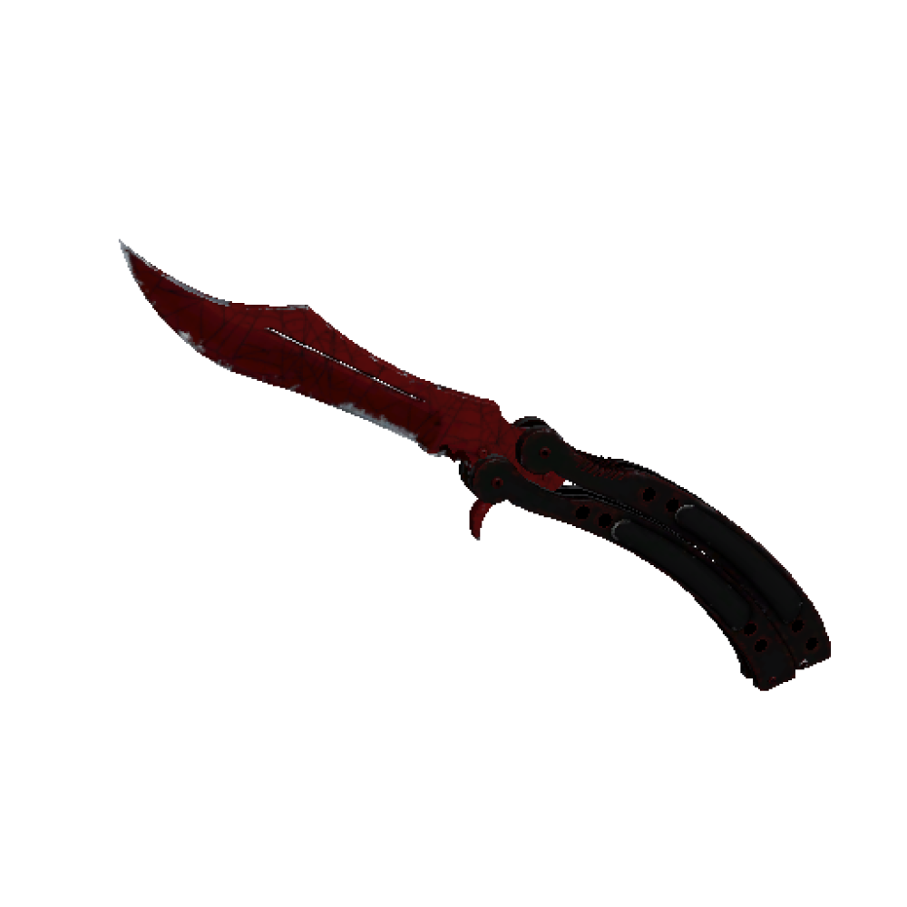 Butterfly Knife | Crimson Web (Well-Worn)